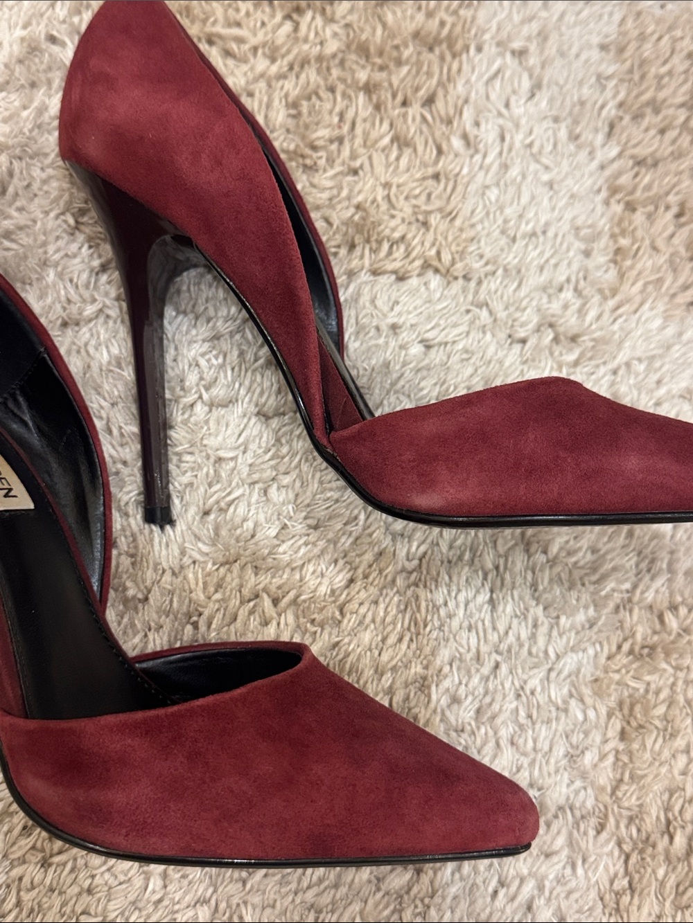 Steve Madden Burgundy Pointed-Toe Suede Stiletto Heels - Picture 3 of 7
